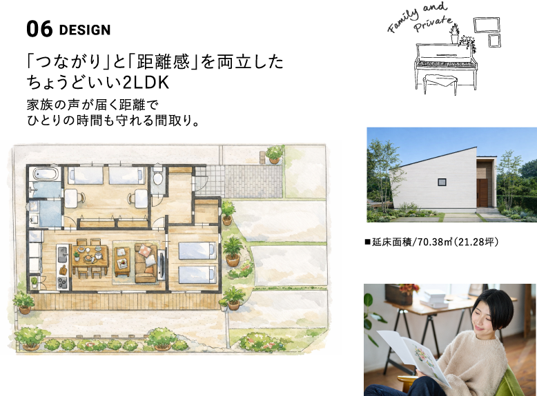 「つながり」と「距離感」を両立したちょうどいい2LDKイメージ