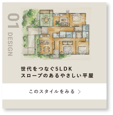世代をつなぐ5LDKスロープのあるやさしい平屋ボタン
