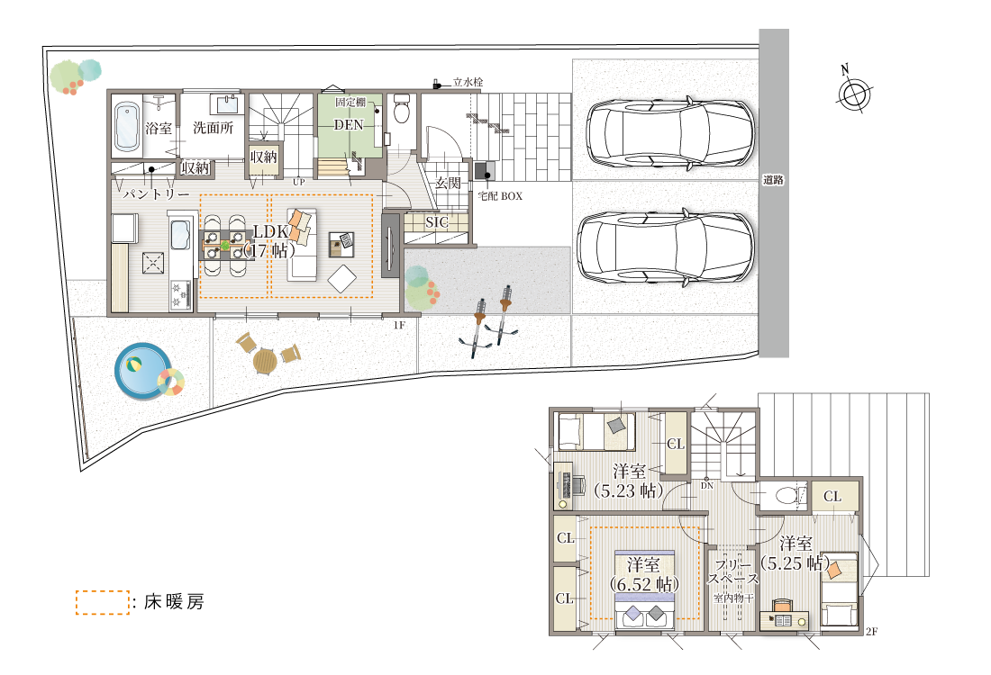 ストークビレッジ姫路書写グリーンテラス 8号地モデルハウス 間取り図