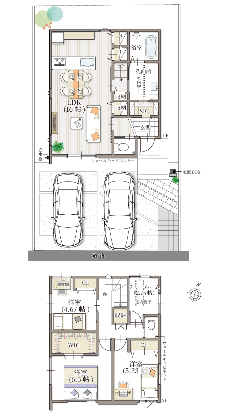 ストークガーデン加古川中津Ⅳ1号地モデルハウス 間取り図