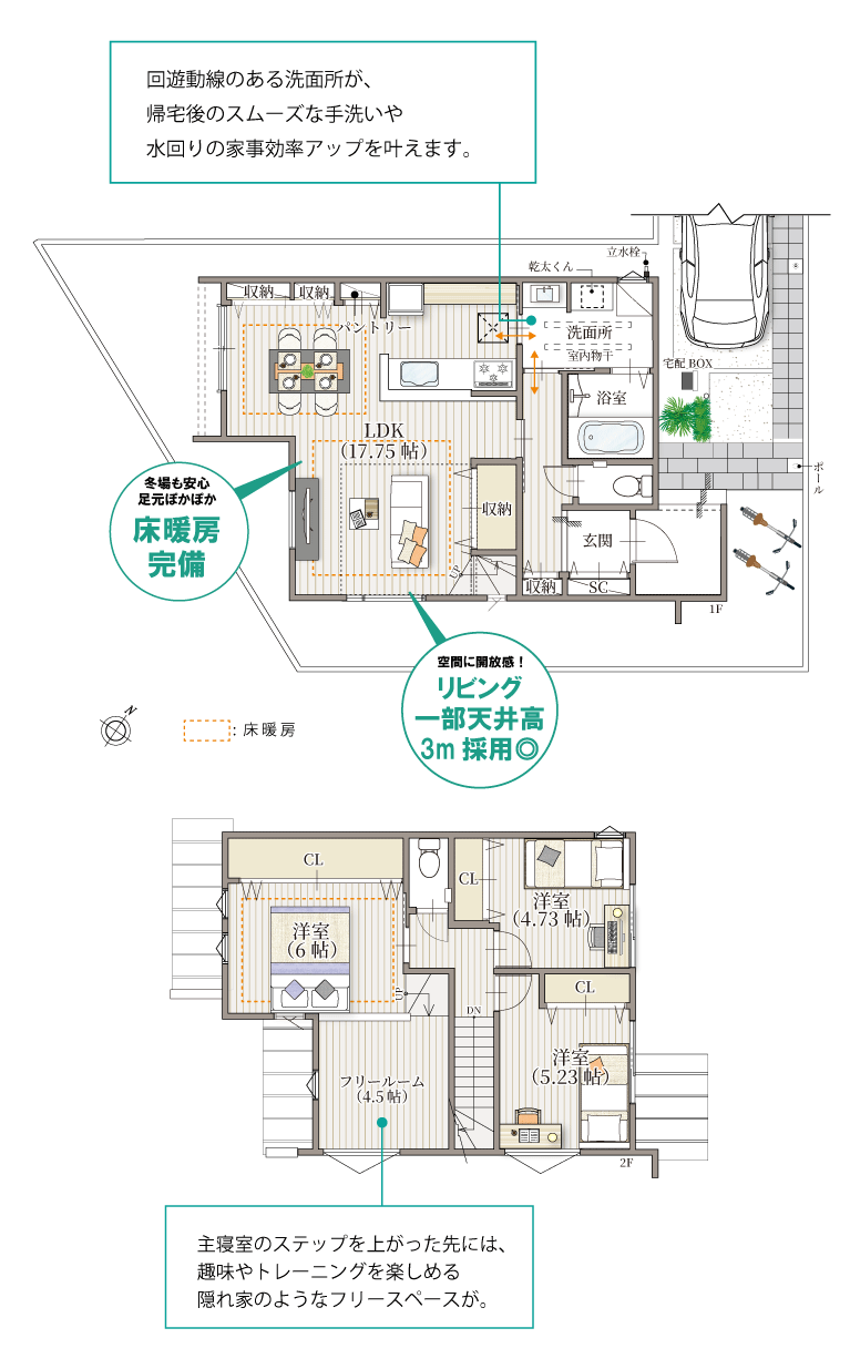 ストークビレッジ土山駅前ネスト13号地モデルハウス 間取り図