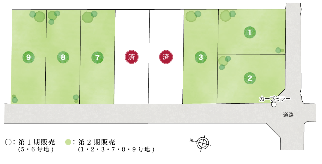 明石市魚住町　ストークガーデン明石魚住小学校前　SHOWA GROUP（ショウワグループ）株式会社・昭和住宅　区画図-ランドプラン-