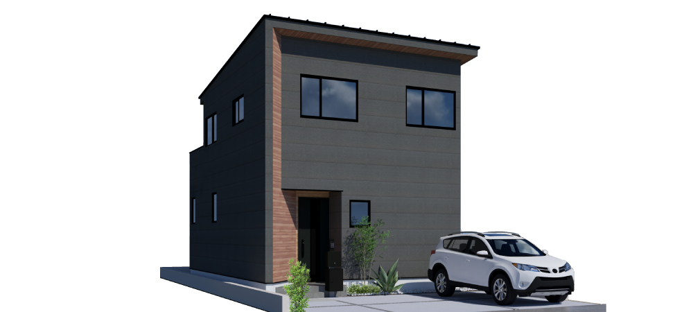 加古川市　ストークガーデン東加古川駅前通りⅣ1号地モデルハウス　SHOWA GROUP（ショウワグループ）・昭和住宅 外観パース