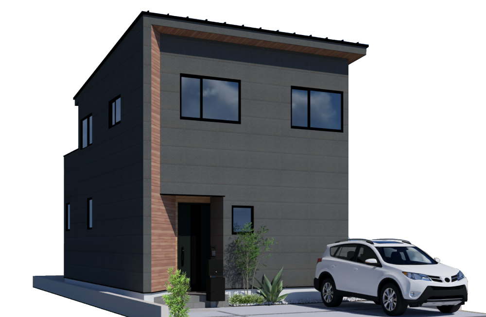 加古川市　ストークガーデン東加古川駅前通りⅣ1号地モデルハウス　SHOWA GROUP（ショウワグループ）・昭和住宅 外観パース