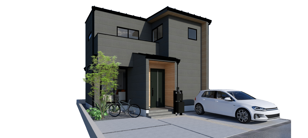 加古川市　ストークガーデン東加古川駅前通りⅣ3号地モデルハウス　SHOWA GROUP（ショウワグループ）・昭和住宅 外観パース