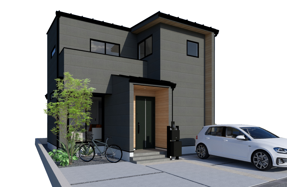 加古川市　ストークガーデン東加古川駅前通りⅣ3号地モデルハウス　SHOWA GROUP（ショウワグループ）・昭和住宅 外観パース