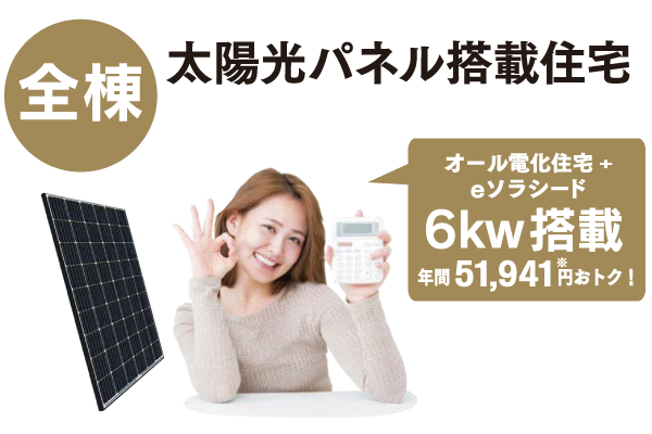 全棟太陽光発電システム搭載