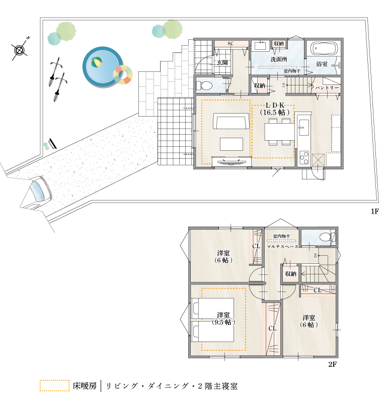 明石市　ストークガーデン平岡南小学校前2号地モデルハウス　SHOWA GROUP（ショウワグループ）・昭和住宅 プラン1F