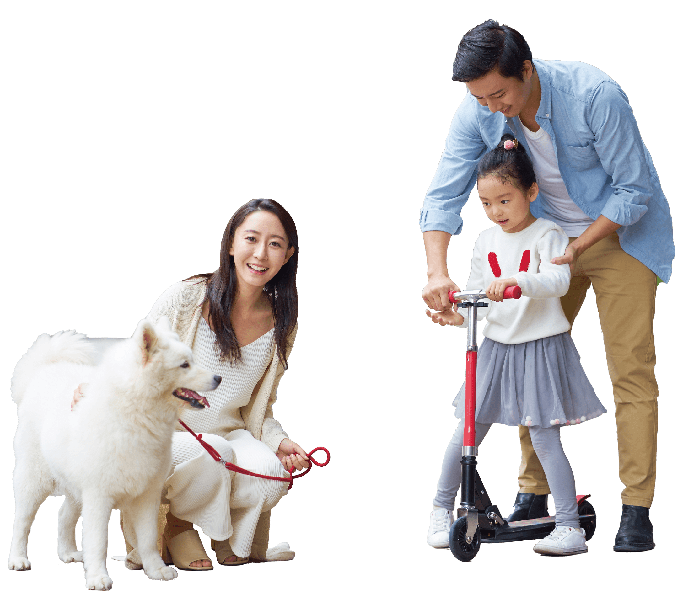 加古郡稲美町国岡　ストークガーデン稲美町国岡レイクサイド　SHOWA GROUP（ショウワグループ）株式会社・昭和住宅　家族とペットイメージ