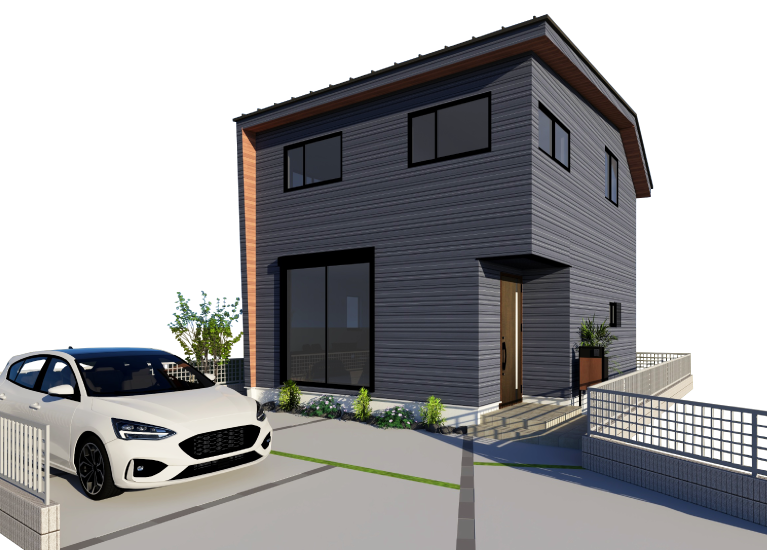 明石市　ストークガーデン西明石駅南Ⅱ5号地モデルハウス　昭和住宅 外観パース