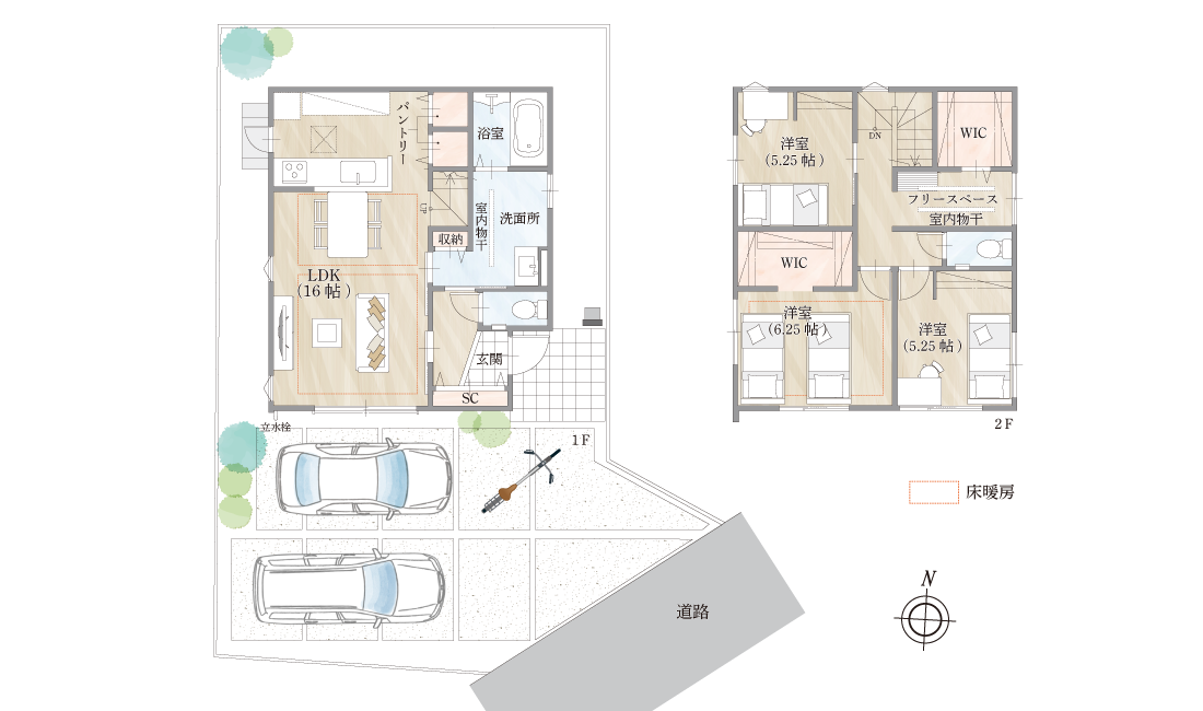 明石市　ストークガーデン西明石駅南Ⅱ5号地モデルハウス　昭和住宅 プラン