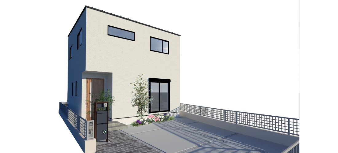 明石市　ストークガーデン野口町野口2号地モデルハウス　昭和住宅 外観パース