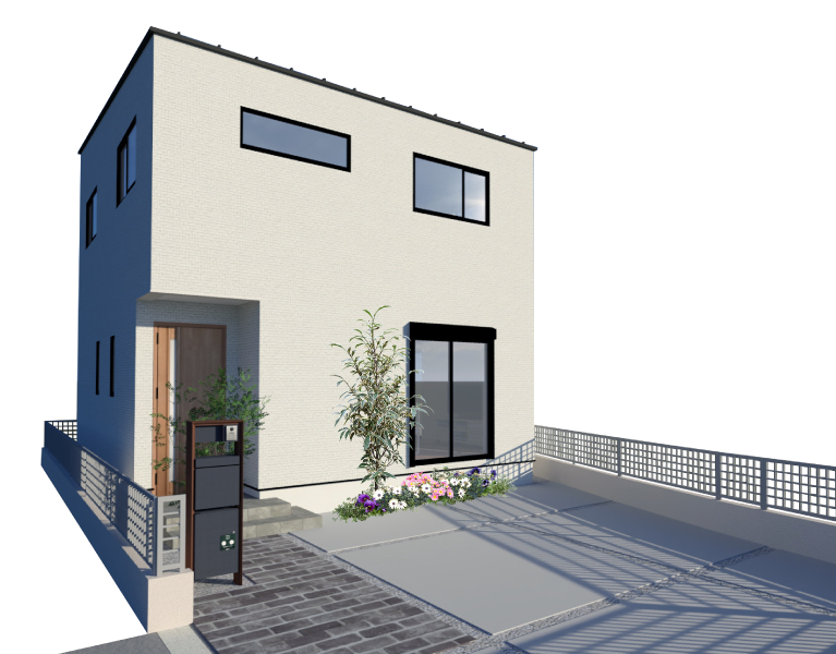 明石市　ストークガーデン野口町野口2号地モデルハウス　昭和住宅 外観パース