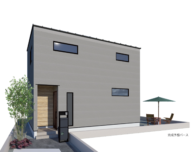 播磨町　ストークガーデン土山駅前Ⅲ2号地モデルハウス　昭和住宅 外観パース