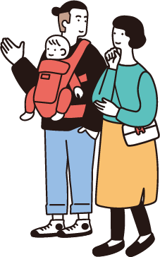 明石市二見町西二見　ストークビレッジ明石西二見駅前レジデンス　SHOWAGROUP（ショウワグループ） 家族イラスト