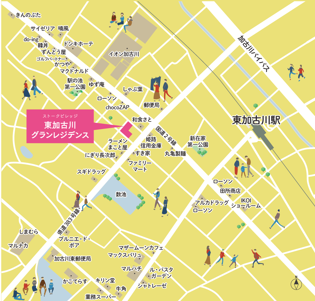 加古川市 ストークビレッジ東加古川グランレジデンス SHOWA GROUP(ショウワグループ)(株) 昭和住宅 周辺手書きマップ