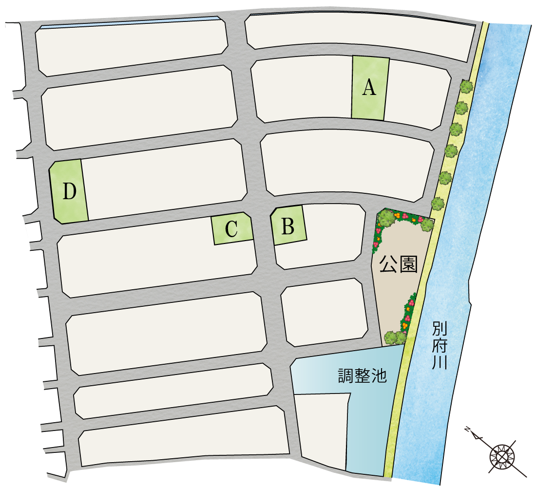 加古川市加古川町美乃利　ストークビレッジ加古川美乃利アーバンテラス　SHOWA GROUP（ショウワグループ）株式会社・昭和住宅　区画図-ランドプラン-