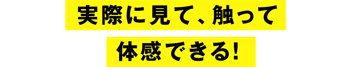 実際に見て、触って 体感できる！