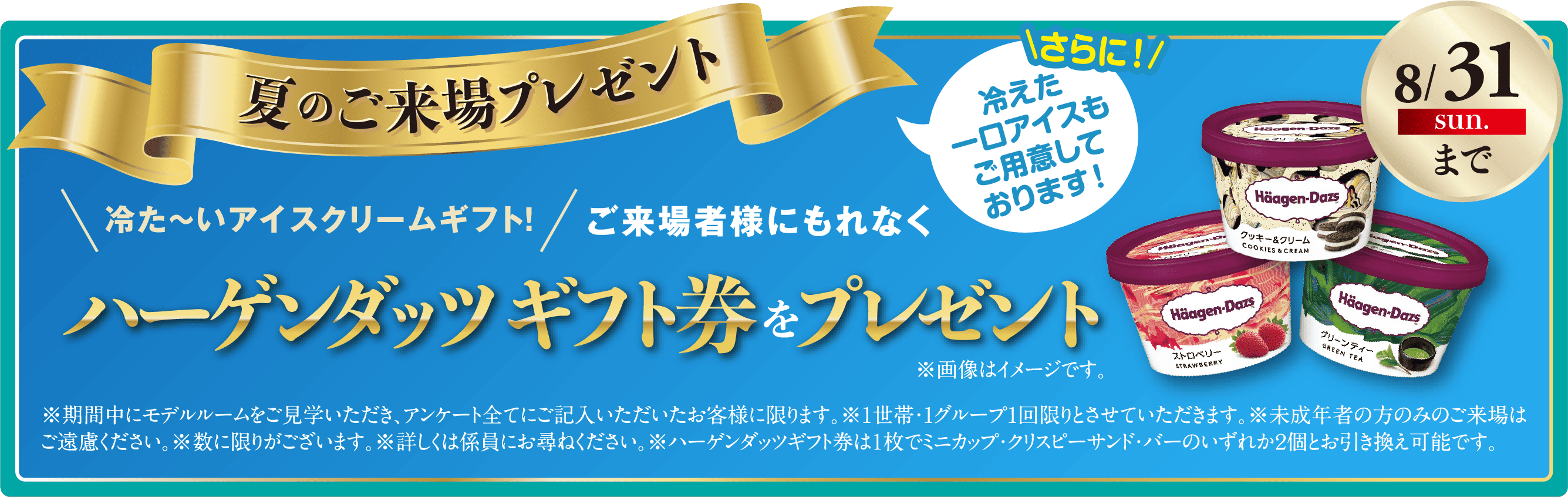 ご来場者にもれなくハーゲンダッツギフト券をプレゼント