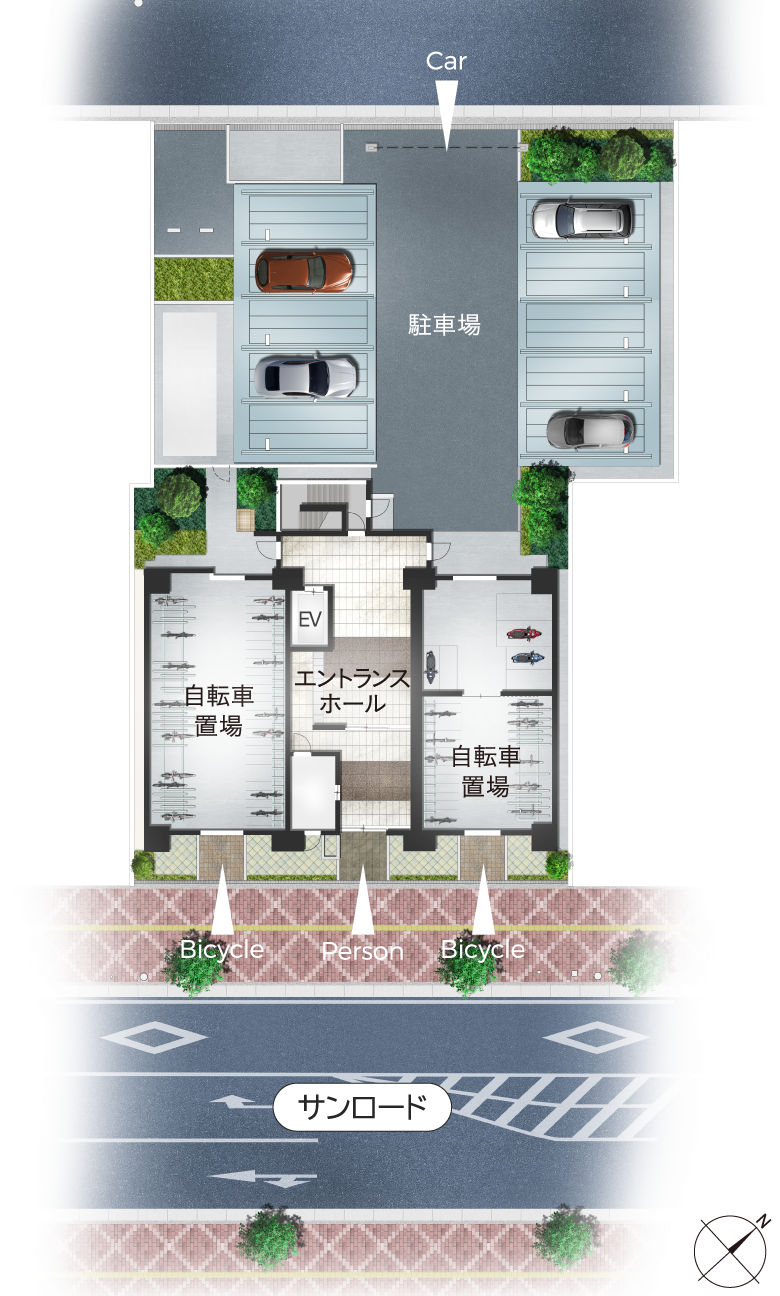 敷地配置イメージイラスト