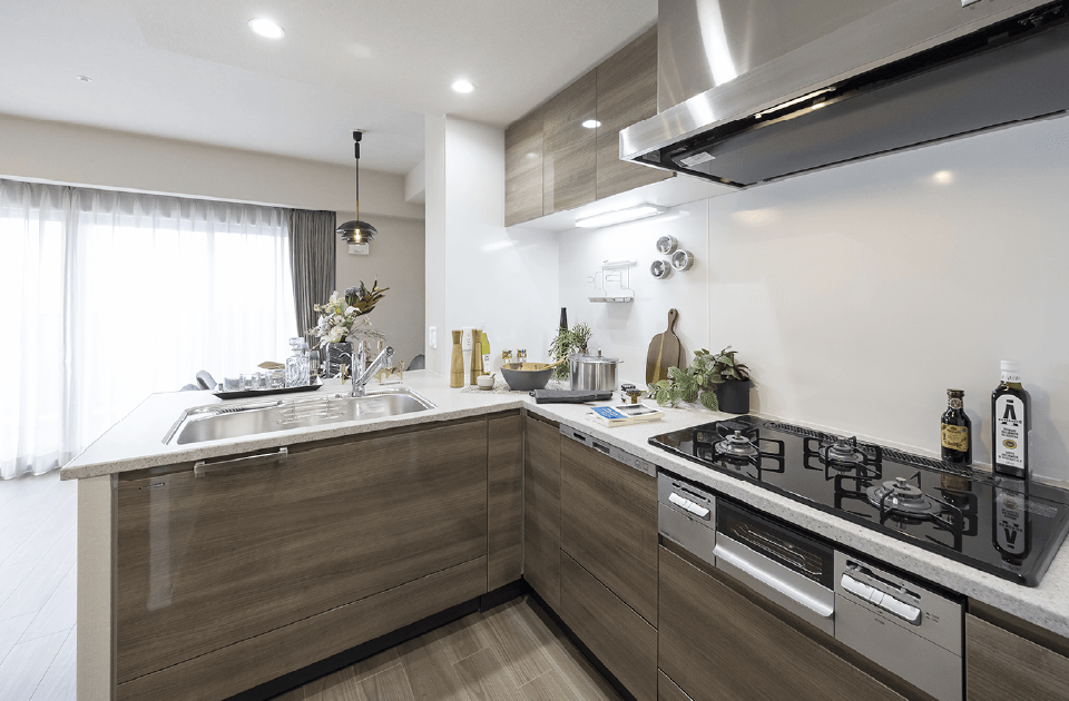 JR「東加古川」駅徒歩3分 リベール東加古川駅前通り ここ見て！ポイント　ディンクス　夫婦　二人暮らし　L型キッチン