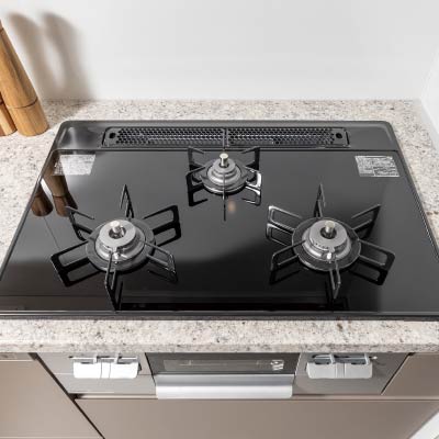 ガスコンロ（3つ口）写真