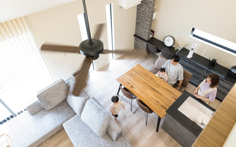 家族の距離が近い平屋の家 の画像1